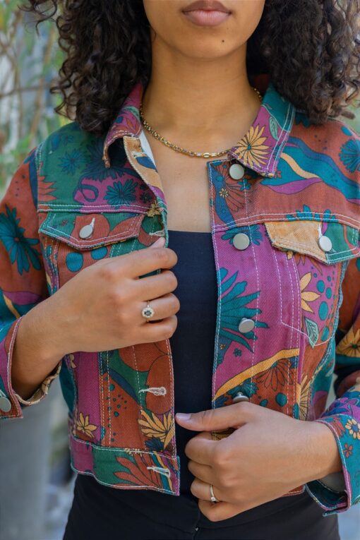 Illustration Veste femme en denim multicolore 007